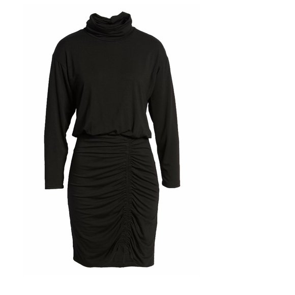FRAICHE BY J  Ruched Turtleneck Long Sleeve Dress - Picture 3 of 6
